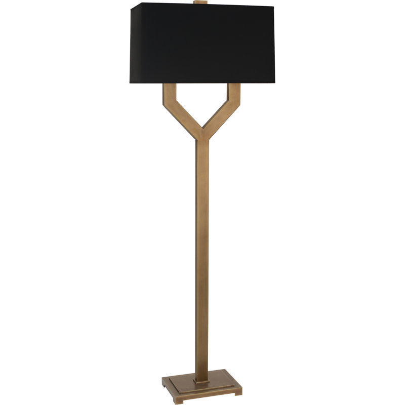 Valerie Floor Lamp, Vintaged Brass, White