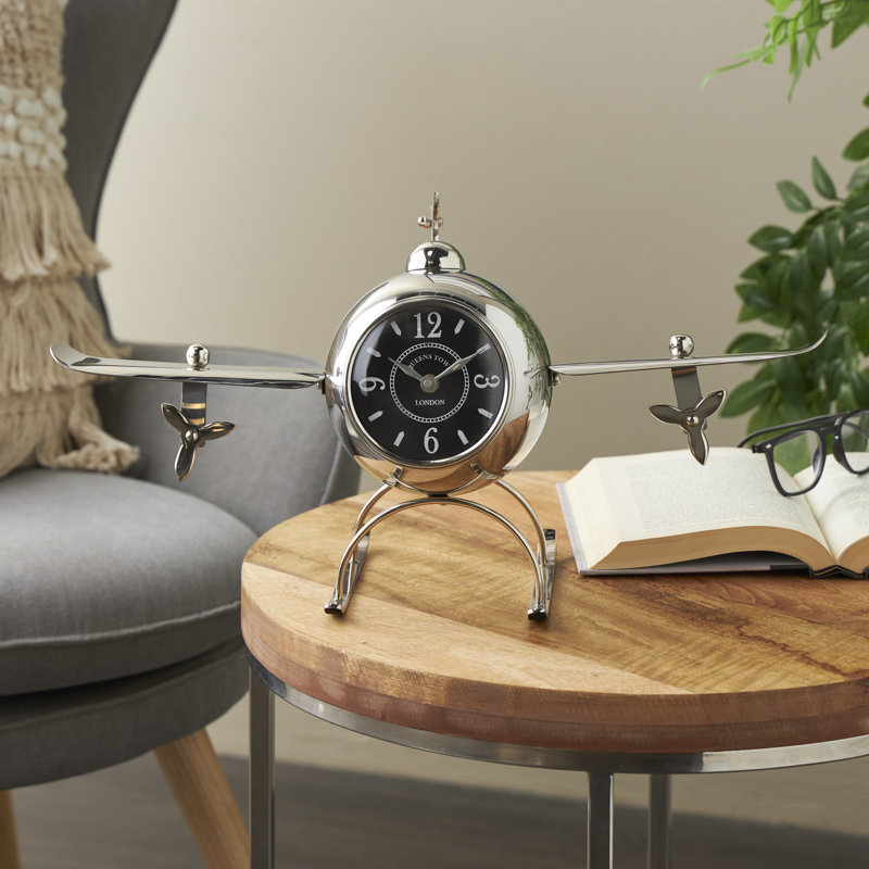 Analog Stainless Steel Quartz Movement / Crystal Tabletop Clock Silver