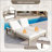 Outdoor Double Lounge Chair with 5-Position Adjustable Backrest, Removable Cushions for Patio and Poolside-1476369598
