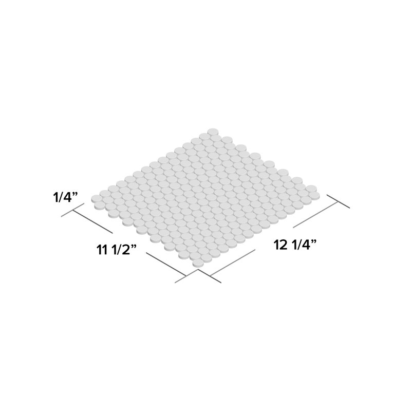 Carreau de mosaïque en porcelaine 0,8 po x 0,8 po Supreme Tile Porcetile Dot