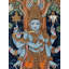 Lord Vishnu avec flûte | Peinture avec cadre | Aquarelle et feuille d'or 22 carats