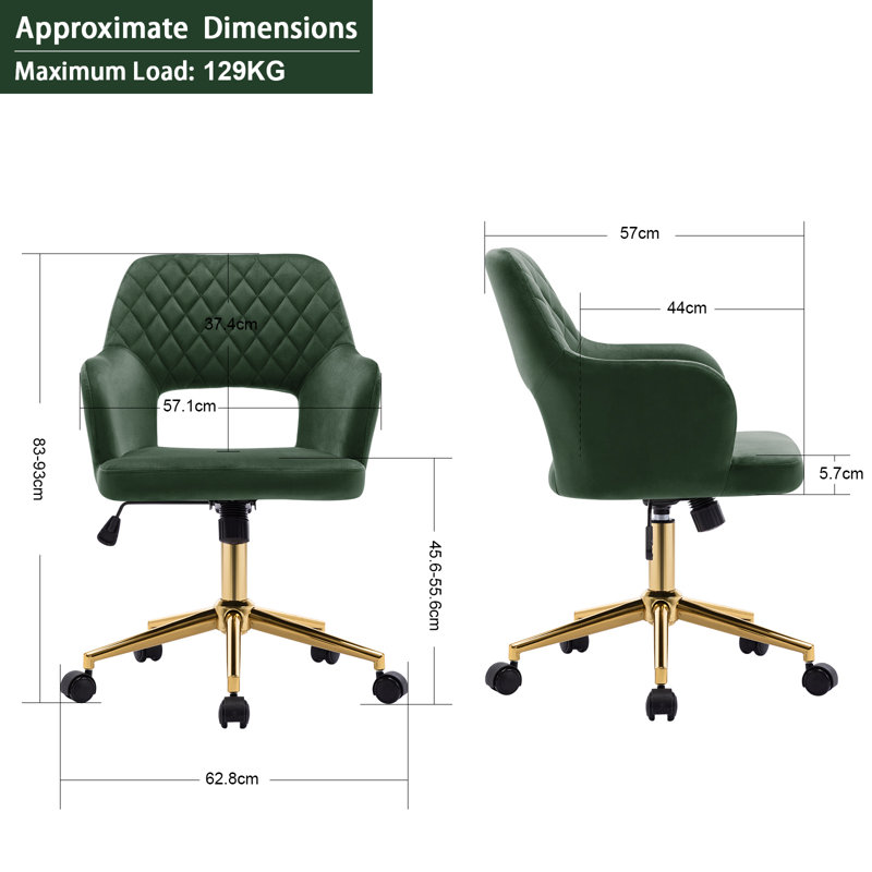 Rundelle Office Swivel Chair, Dark Green