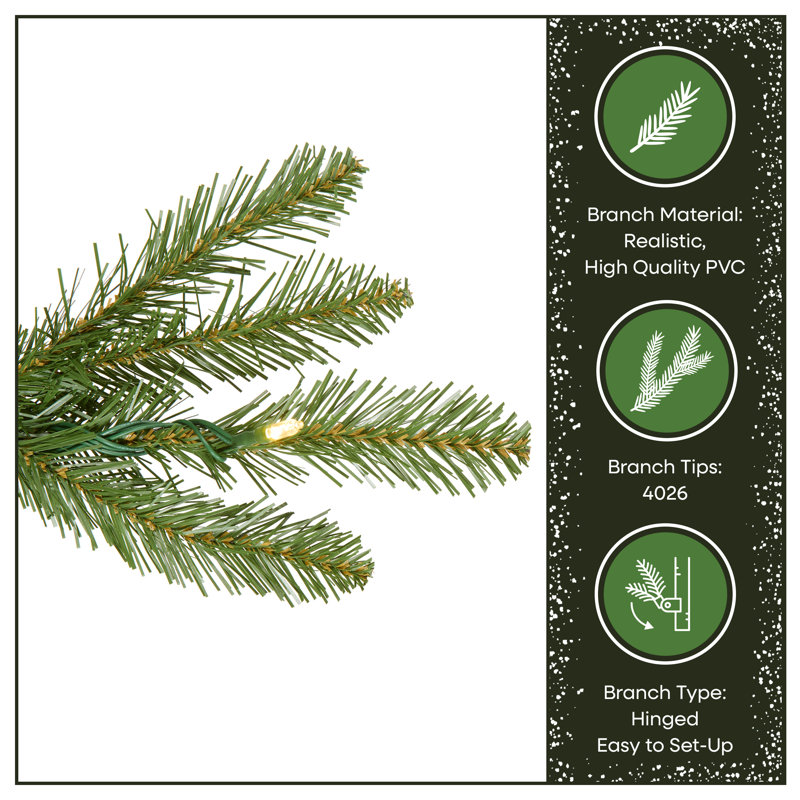 Dunhill 9' Green Fir Artificial Christmas Tree with 900 Color + Clear Lights