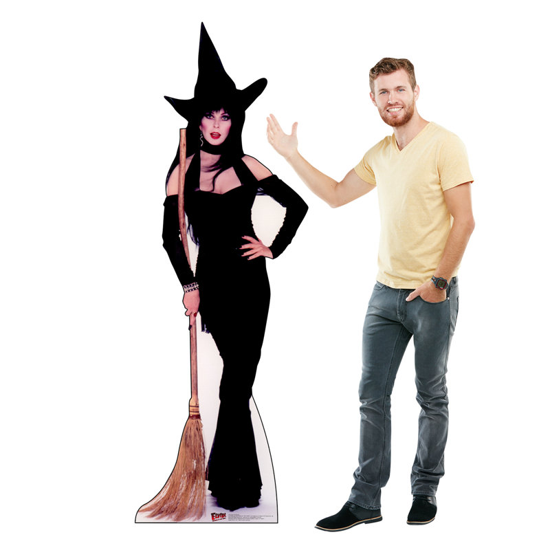 75'' Life-Size Elvira Cardboard Standup with Broom