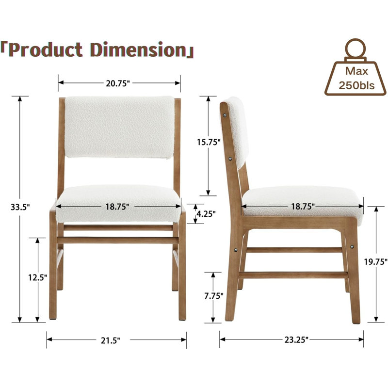 Upholstered Dining Chairs With Rectangular Cushion Back