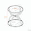 Table d'appoint moderne en verre 19,69 po avec 2 niveaux, cadres en forme d'anneau, finition chromée et verre trempé gris, table basse ronde, table de chevet pour le salon, la chambre à coucher et le bureau, argent-1990736006-1990736007