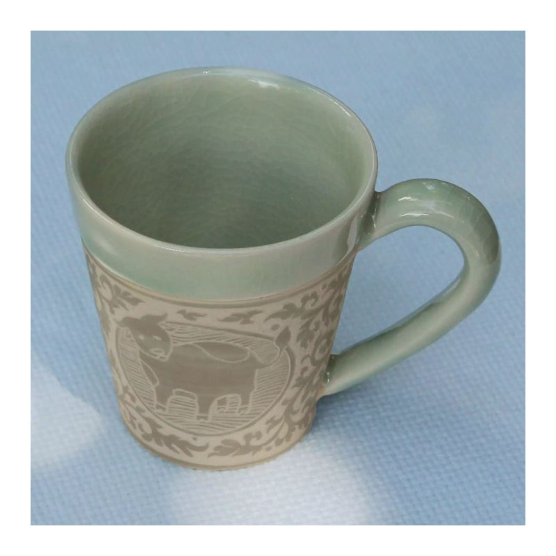 Tasse à café de vache du zodiaque thaïlandais