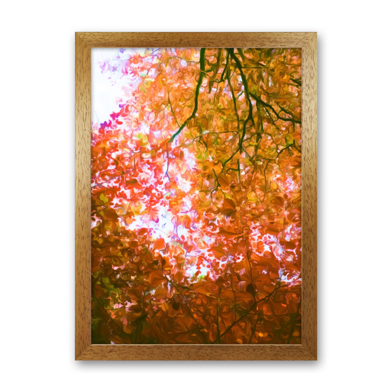 Autumn Leaves - Print, 46cm H x 34cm W x 3cm D, Brown Framed