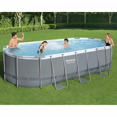 Bestway Swimming Pool Grey Heavy-Duty 3-Ply Sidewalls Large
