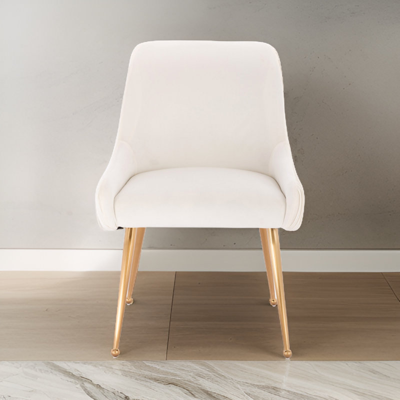 Chaise de salle à manger en velours, Beige