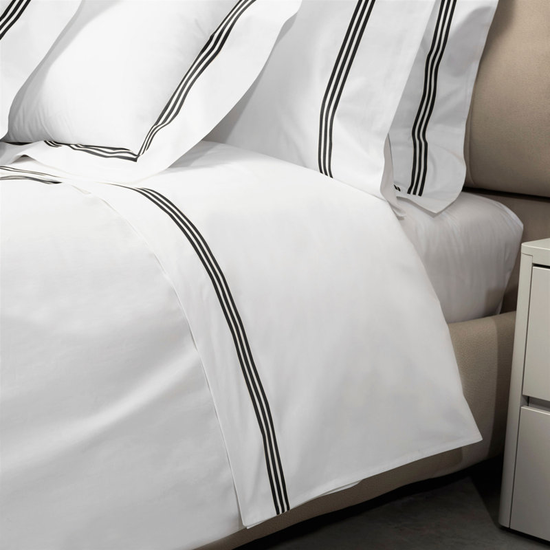 Platinum Flat Sheet, King Flat Sheet, White/Black