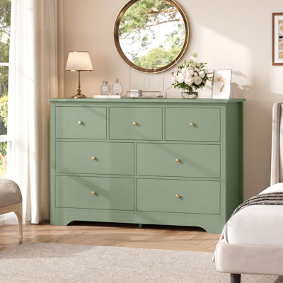 Ariee 47.2" W 7 - Drawer Double Dresser, White