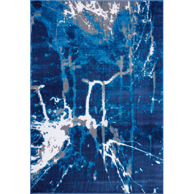 Tapis bleu abstrait Gouveia