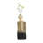 Modern Decorative Metal and Aluminum Vase with Sculptural Geometric Neck and Textured Glam Design-1067695558
