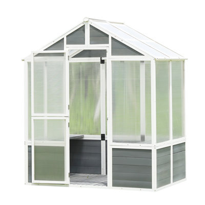 Blanc et serre grise: 86,03 po, abri de jardin avec tablettes, remise extérieure en polycarbonate facile à assembler: 76 po x 48 po x 86 po, résiste aux vents forts