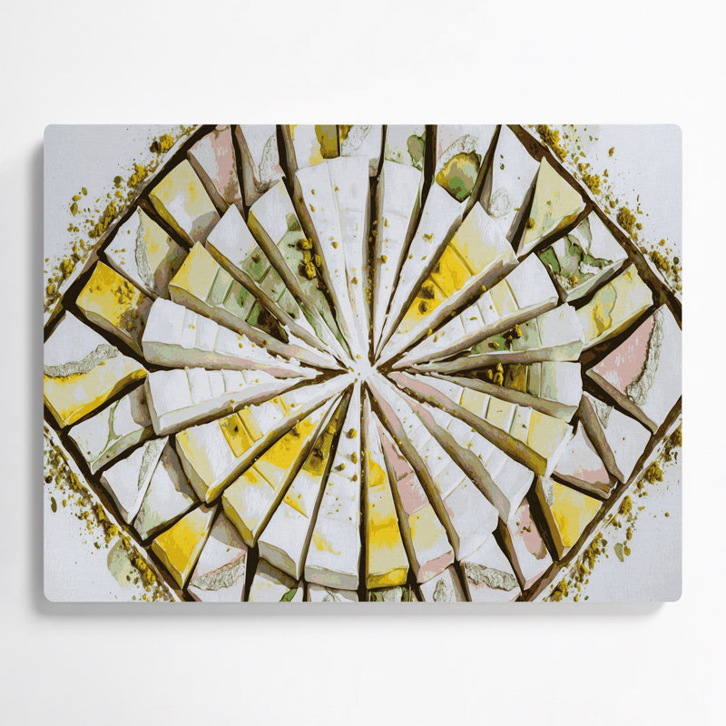 Desserts Barfi Grey Metal Wall Art, 8" H x 10" W