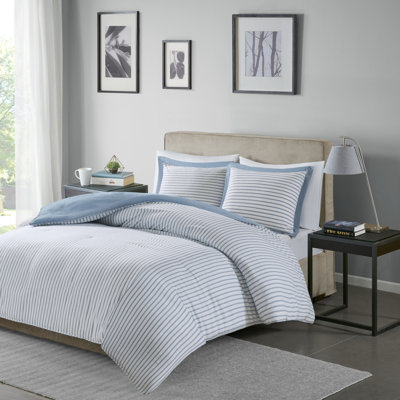 Ensemble de housse de couette réversible moderne et contemporaine en microfibre Hayden