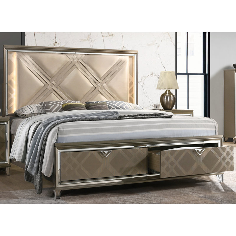 Lupa Upholstered Platform Storage Bed, Queen