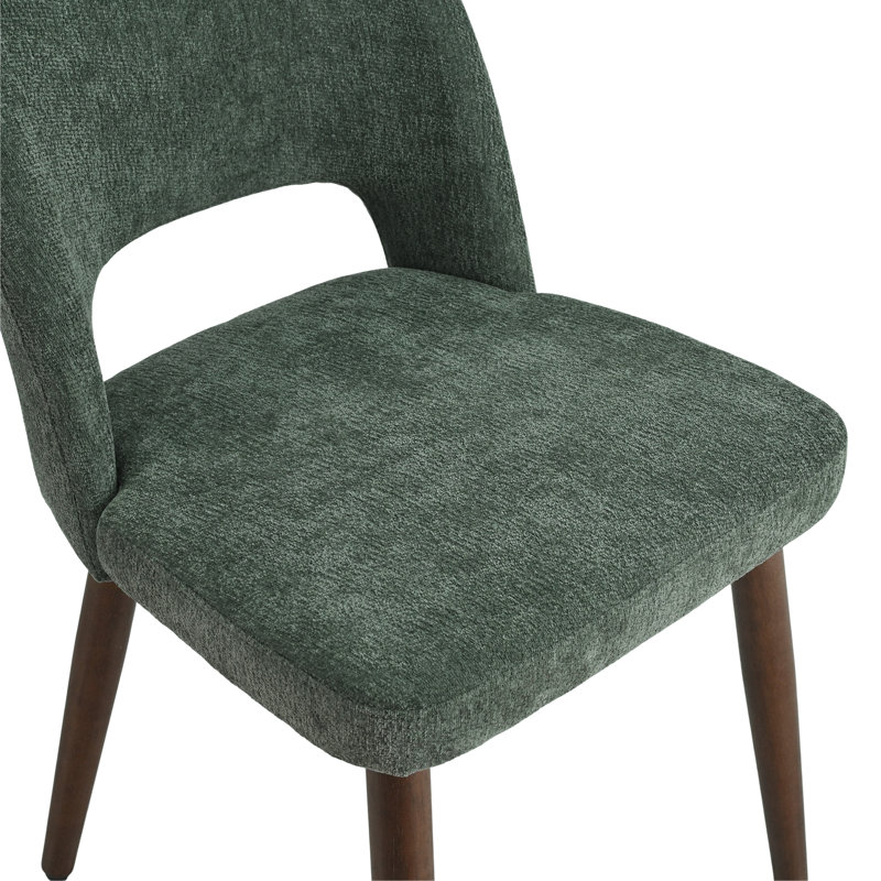  Chaises d'appoint rembourrées avec pieds en bois, Green