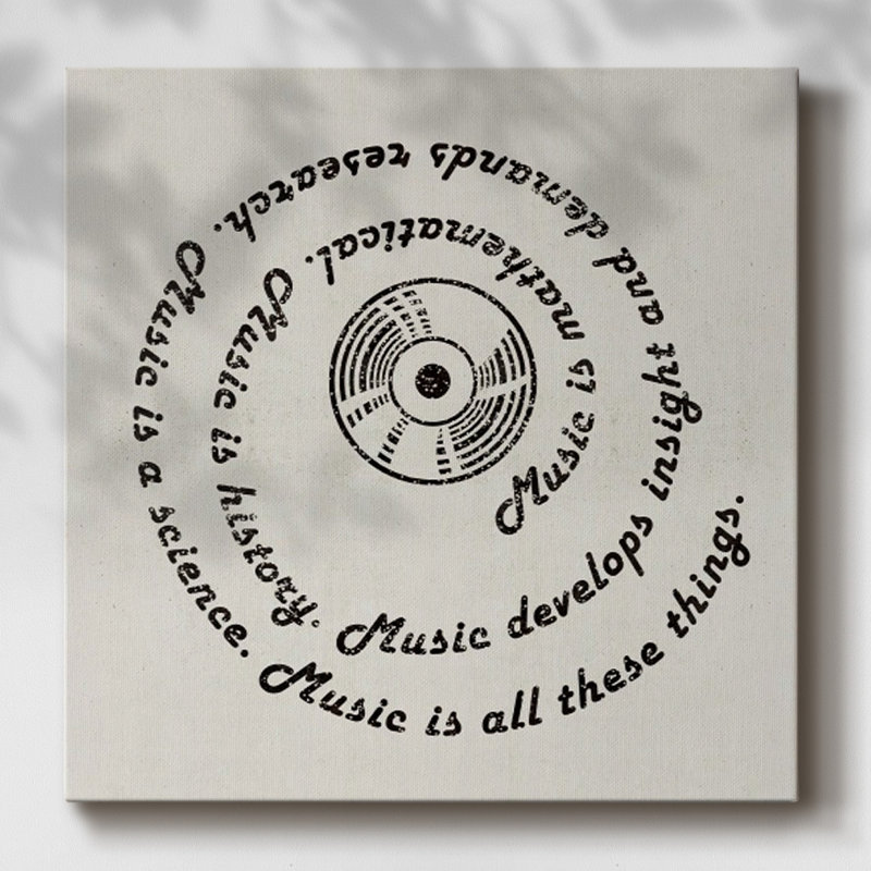 Sound Ripples I, art textuel sur toile, H 8 po x l 8 po x P 1,5 po