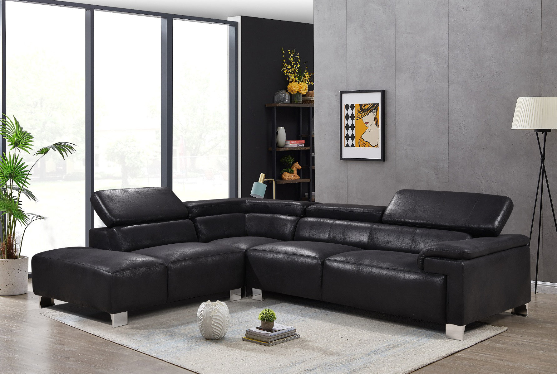 Ebern Designs Kulveer Leather Air Corner Sofa Wayfair.co.uk