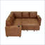 L-Shape Sectional Sofa Bed with Pull-Out Sleeper, Storage, and Cup Holders-132516606