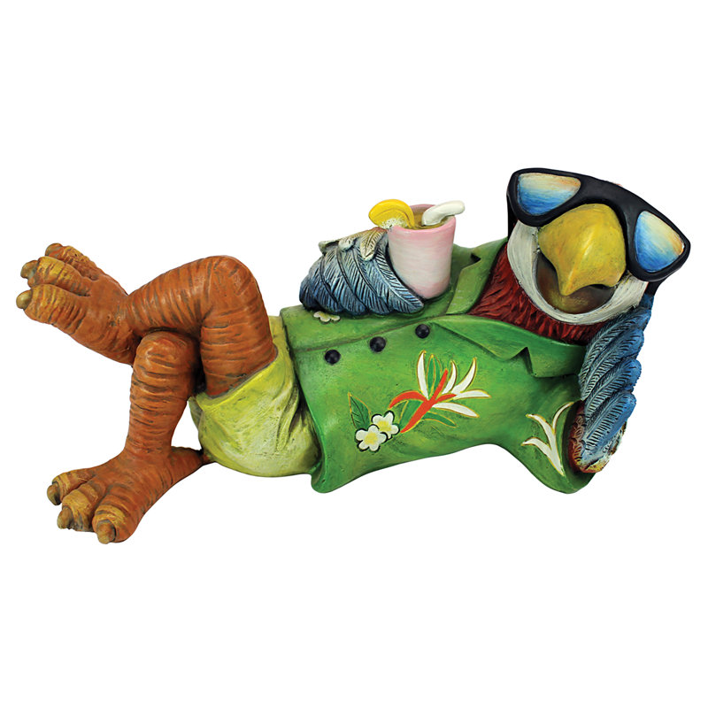 Statue perroquet Tiki qui relaxe