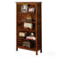 Superbe étagère à livres en bois massif avec finition bois de chêne antique et bibliothèque à 5 tablettes