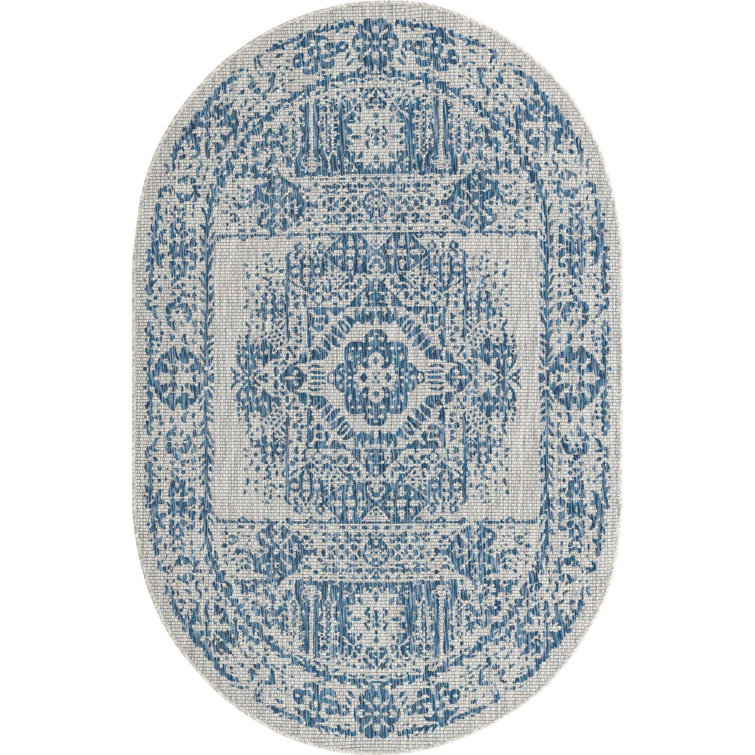 Cowell Oriental Blue/Gray Indoor/Outdoor Area Rug