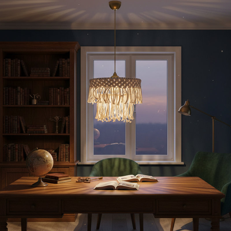 Boho-Chic Macrame Statement Chandelier