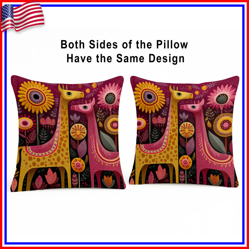 Coussins décoratifs stylisés à double face, 20 po x 20 po