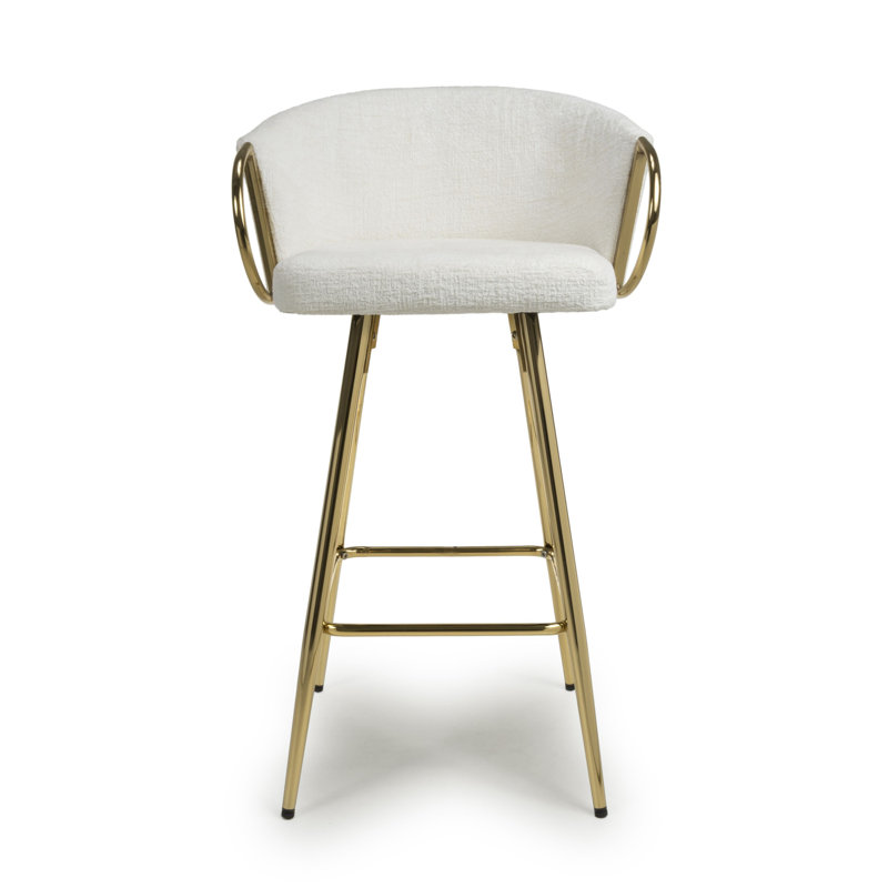 Balasa Upholstered Counter Stool with Metal Frame, Cream