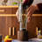 10" H Wood Glass Vase