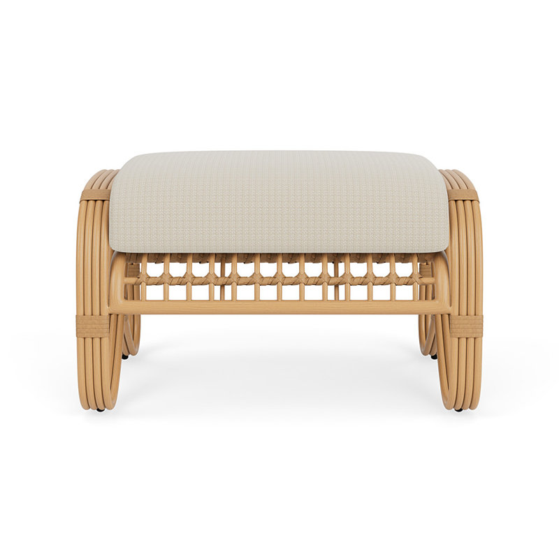 Riviera Outdoor Ottoman Patio Ottoman, Beach Natural