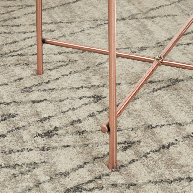 Table de bout avec plateau en verre, Cuivre