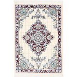Ivory Fine Hand Knotted Persian Silk & wool Nain 2'5"X 3'3"
