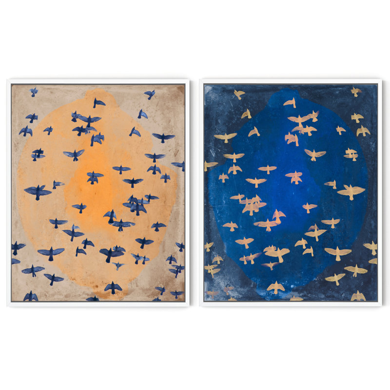 Flying High paire, H 29 po x l 35 po, Blanc