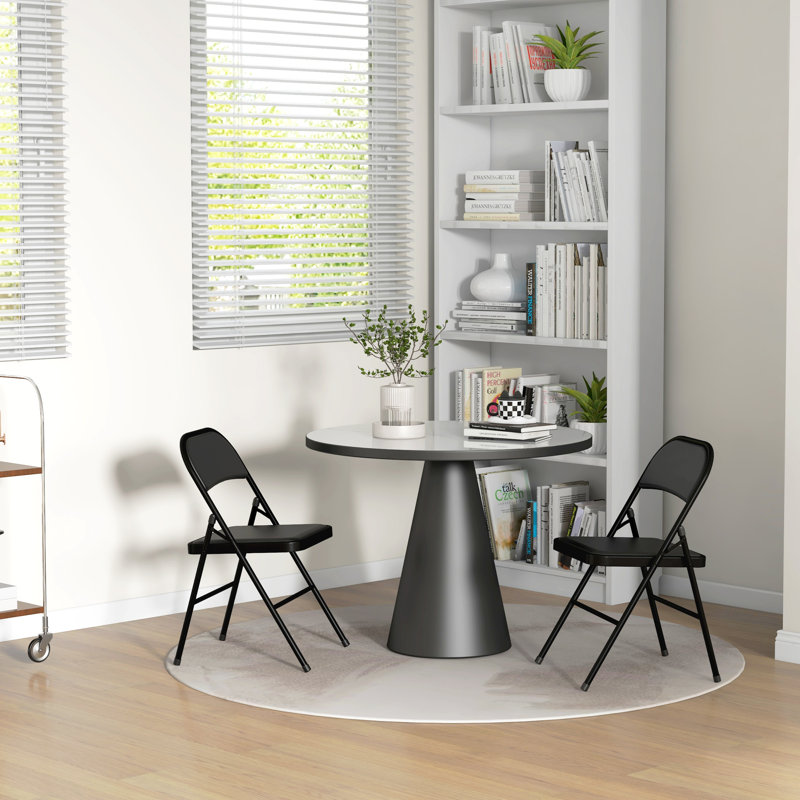 Set of 2 Folding Chairs - Black