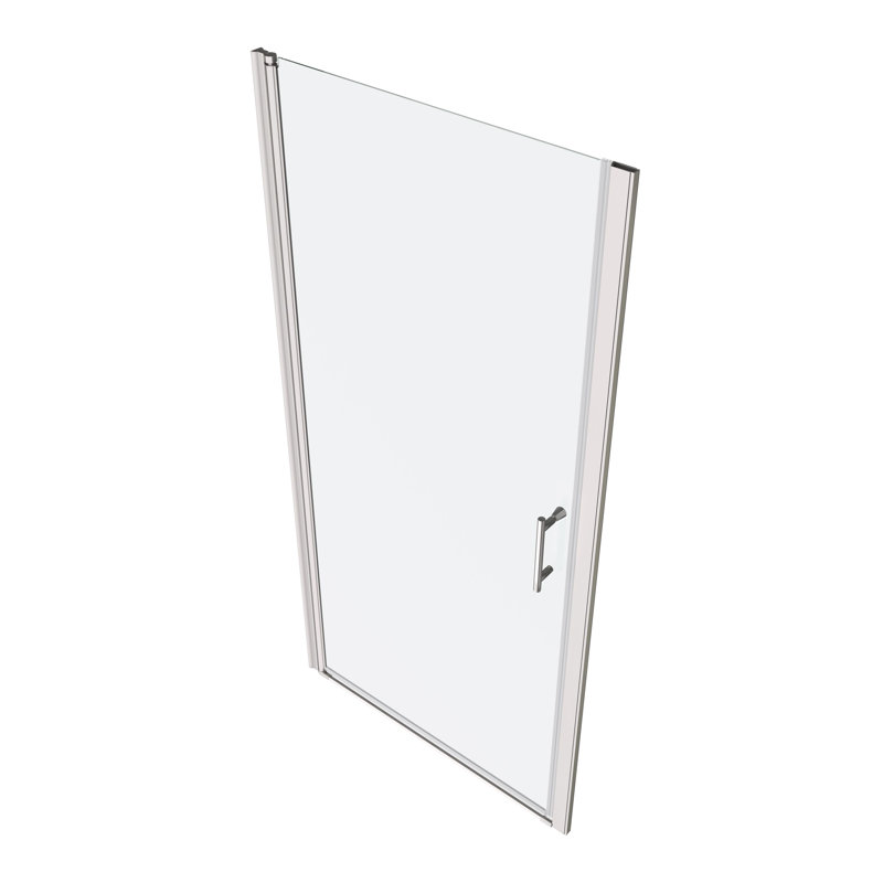 1 3/8" Adjustment,Universal Pivot Shower Door, Open Outside, With 1/4" Tempered Glass, Chrome