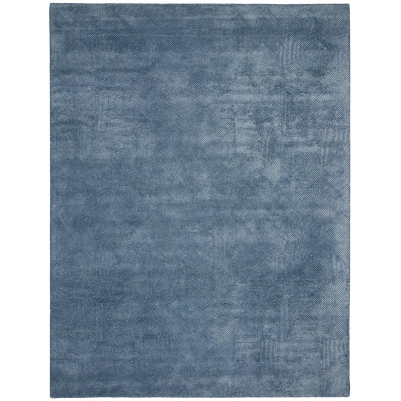 Tapis bleu Chrisly Star, Rectangle 9 pi 9 po x 13 pi 9 po