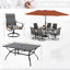 Ensemble de salle à manger rectangulaire pour 6 personnes 60 "avec parasol Leonard