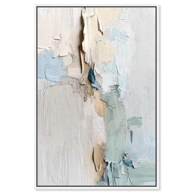 Impression numérique sur toile, "Impasto" par Art Remedy, H 16 po x l 11 po, Cadre flottant blanc