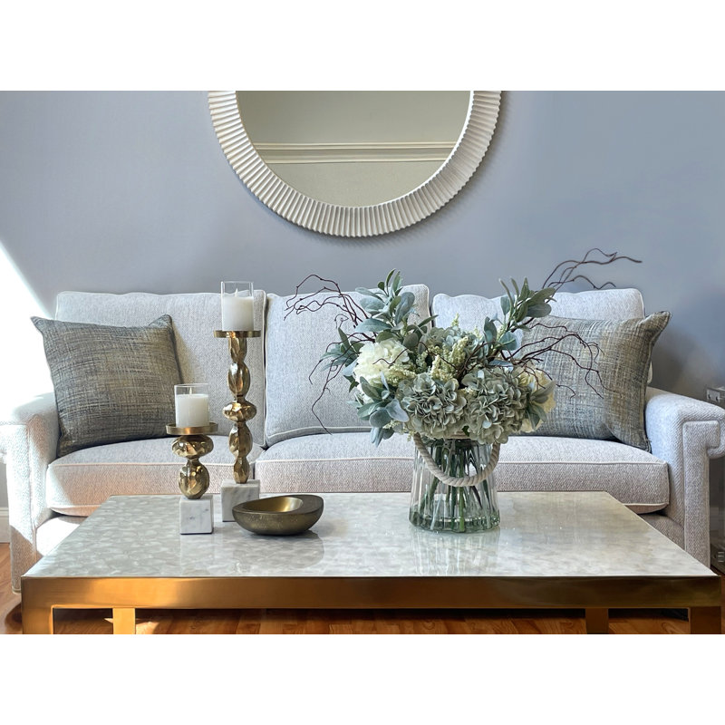 Hydrangea and Lilac Mixed Floral Arrangement in Vase
