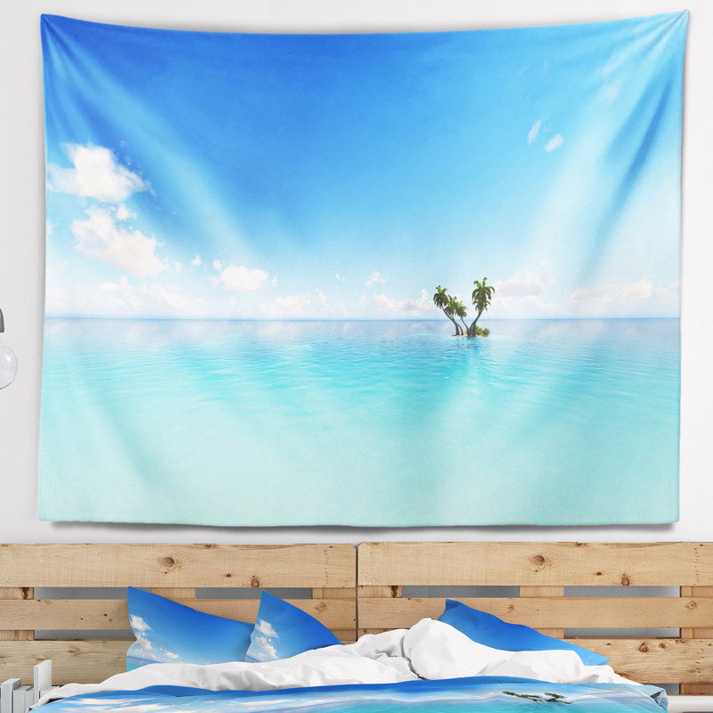 Tapisserie marine paysage marin, H 32 po x l 39 po