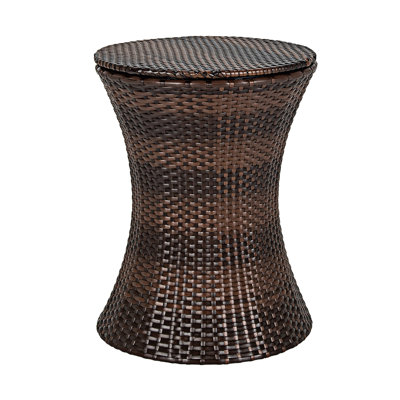 Round Metal Outdoor Coffee Table , 17.5'' in. W 17.5'' in. D