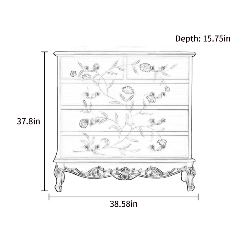 Commode d'appoint 5 tiroirs Vintage