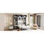 Grand lit mural gris, avec tablette supérieure, tablettes latérales intégrées et bureau, armoire à solution intelligente pour économiser de l'espace, option de rangement confortable