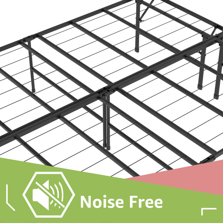 Steel Folding Bed 16 Foldable Platform Bed Mattress Foundation Noise Free Mattress Support Ebern Designs Size: Queen