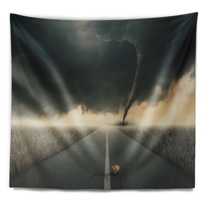 Tapisserie «Landscape Rose on the Dark Road», H 32 po x l 39 po