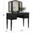 Bedroom Contemporary Vanity Set W Foldable Mirror Stool Drawers